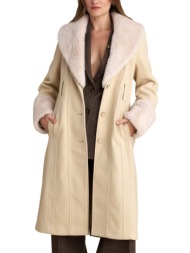 παλτό attrattivo με γούνινες λεπτομέρειες 9921782-vanilla γυναικείο