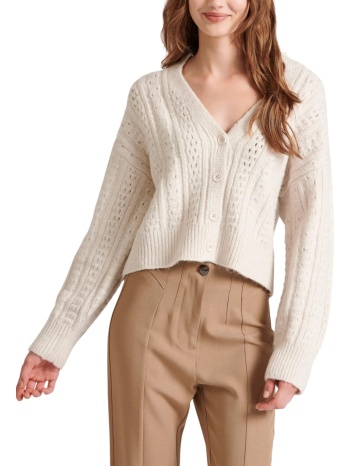 ζακέτα funky buddha relaxed fit cropped fbl010-121-09-chalk σε προσφορά