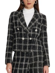 σακάκι ale tweed effect 8921864-black γυναικείο