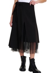 φούστα ale μίντι με τούλι 8921908-black γυναικείο