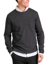 μπλούζα μακρυμάνικη funky buddha πλεκτή με μίξη από μαλλί και κασμίρ fbm010-051-09-anthracite mel αν