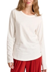 μπλούζα μακρυμάνικη funky buddha με στρογγυλή λαιμόκοψη fbl010-100-07-off white γυναικείο