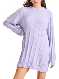 φόρεμα funky buddha μίνι σενίλ με ανάγλυφη πλέξη fbl010-100-13-lt lilac γυναικείο