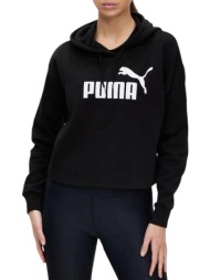 μπλούζα μακρυμάνικη puma ess cropped logo hoodie fl 586869-01 γυναικείο