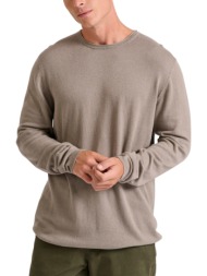 μπλούζα μακρυμάνικη funky buddha πλεκτή με μίξη από μαλλί και κασμίρ fbm010-051-09-cigar mel ανδρικό