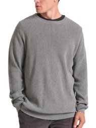 μπλούζα μακρυμάνικη funky buddha relaxed fit πλεκτή fbm010-015-09-grey mel ανδρικό