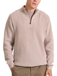 μπλούζα μακρυμάνικη funky buddha half zip πλεκτή fbm010-052-09-ash ανδρικό