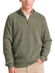 μπλούζα μακρυμάνικη funky buddha half zip πλεκτή fbm010-052-09-cement ανδρικό