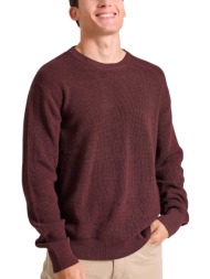 μπλούζα μακρυμάνικη funky buddha με ανάγλυφη πλέξη fbm010-035-09-burgundy mel ανδρικό