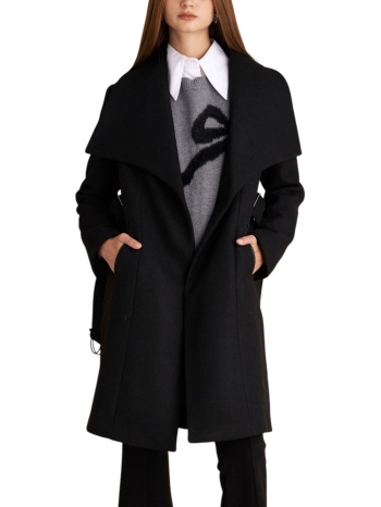 παλτό attrattivo μονόχρωμο 9921787-black γυναικείο σε προσφορά