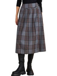 φούστα attrattivo μίντι καρό 9921706-grey γυναικείο