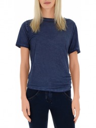 μπλούζα κοντομάνικη freddy satin-effect lyocell jersey με κόμπο στην πλάτη s8-tpw-wt240l03n01-b82cd0