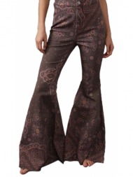 παντελόνι υφασμάτινο free people just float on flare geo ob840202-dark brown
