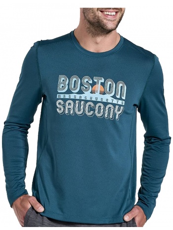 μπλούζα μακρυμάνικη saucony stopwatch graphic sam800311-lna2 σε προσφορά