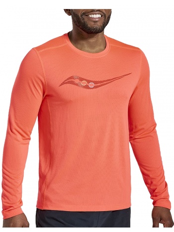 μπλούζα μακρυμάνικη saucony stopwatch graphic sam800311-vra2 σε προσφορά