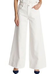 παντελόνι jean ale wide leg με πλεξούδα 8922975-white γυναικείο