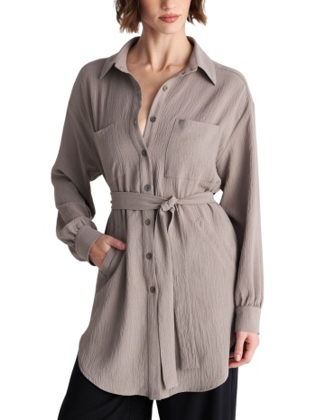 πουκάμισο μακρυμάνικο ale μακρύ με ανάγλυφη υφή