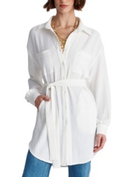 πουκάμισο μακρυμάνικο ale μακρύ με ανάγλυφη υφή 82276201-white γυναικείο