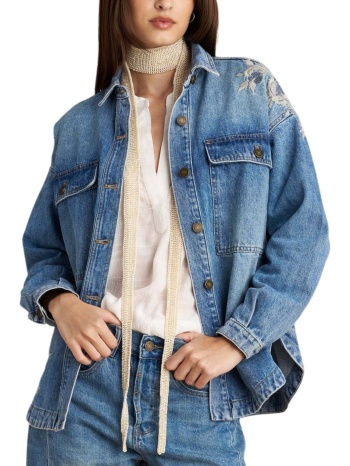 μπουφάν attrattivo τζιν με κεντήματα 9923022-blue γυναικείο