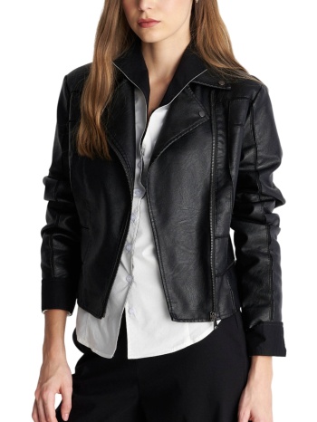 μπουφάν ale δερματίνη biker γυναικείο 8922948-black
