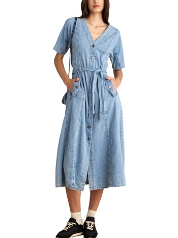 φόρεμα attrattivo σεμιζιέ με τσάντα 9922952-light blue