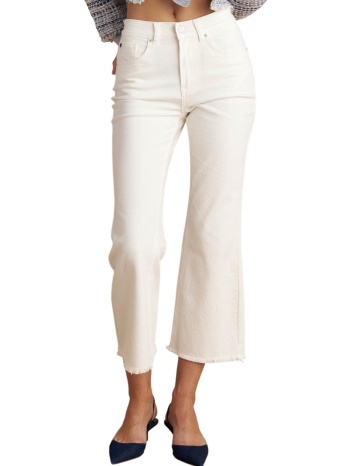 παντελόνι jean attrattivo kick flare cropped 9922933-white