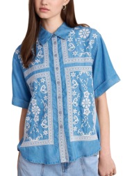 πουκάμισο κοντομάνικο attrattivo με κεντήματα 9922960-light blue γυναικείο
