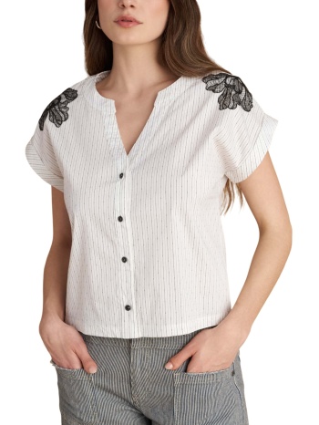 πουκάμισο κοντομάνικο attrattivo ριγέ με κεντήματα