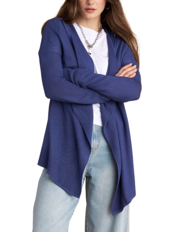 ζακέτα attrattivo πλεκτή με κουκούλα 9p23392-indigο