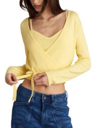 ζακέτα attrattivo πλεκτή με τοπ 9p23401-yellow γυναικείο