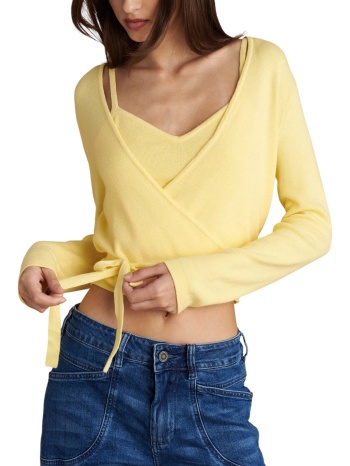 ζακέτα attrattivo πλεκτή με τοπ 9p23401-yellow γυναικείο
