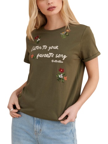 μπλούζα κοντομάνικη attrattivo με στάμπα και κεντήματα