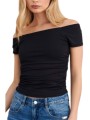 μπλούζα κοντομάνικη attrattivo με απαλή υφή 9918878-black γυναικείο