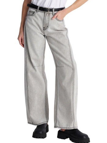 παντελόνι jean ale wide leg με ζώνη 8922971-grey γυναικείο
