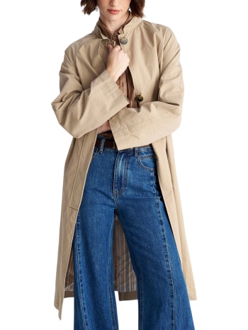 καμπαρντίνα ale midi με μυτερό γιακά 8922997-beige γυναικείο