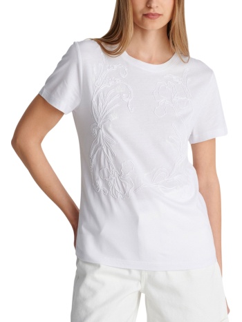 μπλούζα κοντομάνικη ale με κέντημα 8922913-white γυναικείο