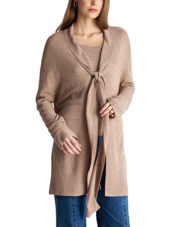 ζακέτα ale πλεκτή με δέσιμο 8p23419-beige γυναικείο