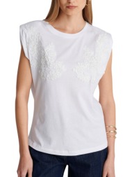 μπλούζα κοντομάνικη ale με κέντημα 8922914-white γυναικείο