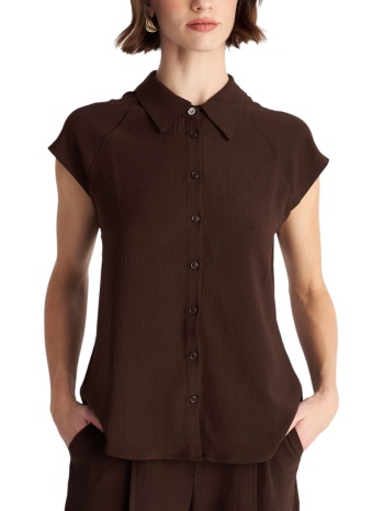 πουκάμισο κοντομάνικο ale αμάνικο 82276211-brown γυναικείο