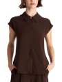 πουκάμισο κοντομάνικο ale αμάνικο 82276211-brown γυναικείο