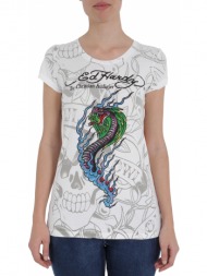 μπλούζα κοντομάνικη ed hardy flaming cobra a9w8fses-white