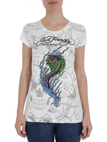 μπλούζα κοντομάνικη ed hardy flaming cobra a9w8fses-white σε προσφορά