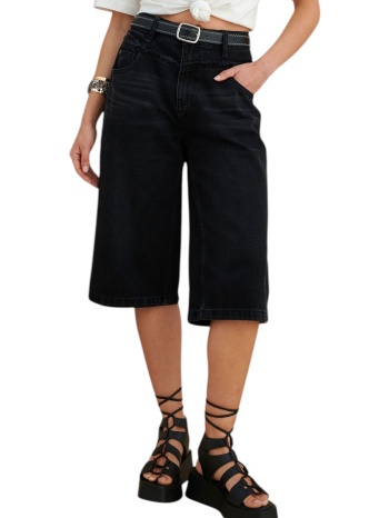 βερμούδα attrattivo τζιν με ζώνη 9923096-black γυναικείο