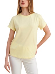 μπλούζα κοντομάνικη attrattivo μονόχρωμη 9908970d-yellow γυναικείο