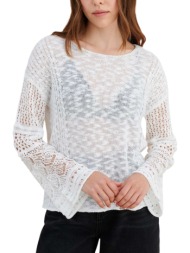 μπλούζα μακρυμάνικη attrattivo πλεκτή με ιδιαίτερα μανίκια 9p23388-off white γυναικείο