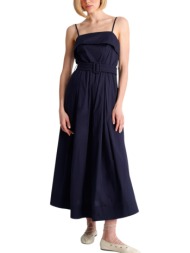 φόρεμα ale μίντι με τιράντες και ζώνη 8923638-blue γυναικείο