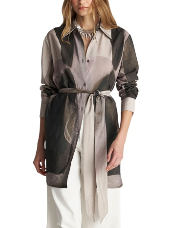 πουκάμισο μακρυμάνικο ale εμπριμέ με ζώνη