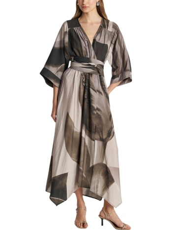 φόρεμα ale ασύμμετρο εμπριμέ με ζώνη 8922781-multicolor