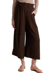 παντελόνι υφασμάτινο ale ζιπ-κιλότ 82276010-brown γυναικείο