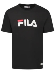 μπλούζα κοντομάνικη fila με τύπωμα στο στήθος apcdms25002-black ανδρικό
